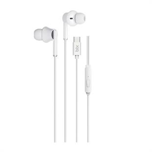 BIX HF01C-WE Type-C Beyaz 14MM EXTRA BASS KULAKİÇİ Mikrofonlu Kulaklık