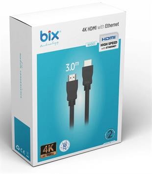 BİX NHD03 3 Mt 4K 60Hz Yüksek Hızlı HDMI Kablo