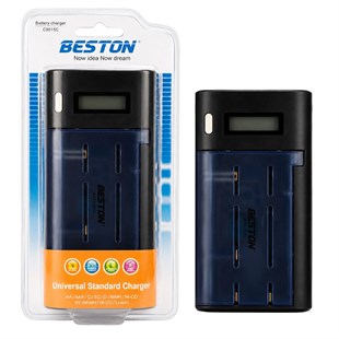 Beston BST-C9015C (AA-AAA-C-D-9V-SC) Universal Tüm Boylar Dijital Ekranlı Pil Şarj Cihazı