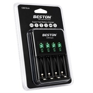 Beston C9012LA AA/AAA 4lü Ekranlı Hızlı Pil Şarj Cihazı