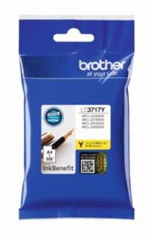 Brother LC3717Y Sarı (Yellow) Orijinal Mürekkep Kartuşu (550 Sayfa)