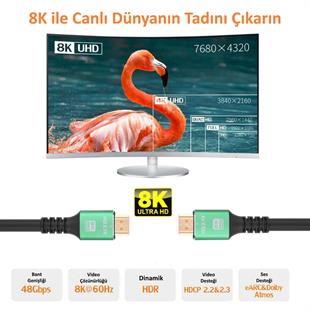 CODEGEN CPS8K50 5 Mt 8K 60HZ HDMI 2.1 METAL BAŞLIK HDMI KABLO