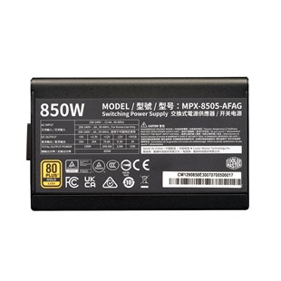 COOLERMASTER 850W 80+ GOLD ELITE MPX-8505-AFAG-BEU PCIE 5.0 Tam Modüler Power Supply