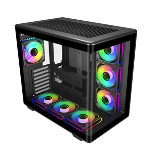 COOLERMASTER ELITE 600 Curve TG E600-KGNN-S02  7x12cm ARGB Siyah Gaming MıdTower PC Kasası