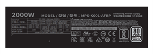 COOLERMASTER 2000w 80+ PLATINUM X Mighty MPS-K001-AFBP-NBEU Tam Modüler Power Supply