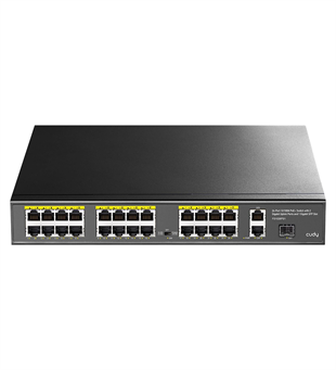 CUDY 24port PoE 300w 1-SFP 2-Uplink Gigabit Yönetilemez Switch FS1026PS1