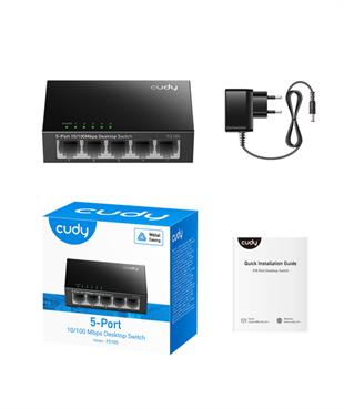 CUDY 5-Port 10/100 Mbps Metal Switch