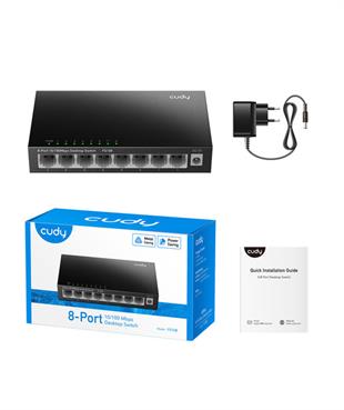 CUDY 8-Port 10/100 Mbps Metal Switch