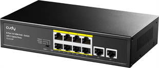 CUDY 8port PoE 120w 2-Uplink 10/100 Yönetilemez Switch FS1010P