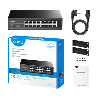 CUDY FS1016 16 Port Mbit Desktop/Rackmount Yönetilemez Metal Kasa Switch