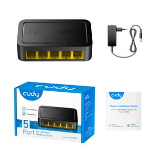 CUDY FS105D 5 PORT 10/100 YONETILEMEZ DESKTOP SWITCH PLASTİK KASA