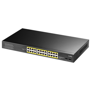 CUDY GS1028PS2 24 Port Gbit 24 Port PoE+ 300W 2xSFP Uplink Rackmount Yönetilemez Switch