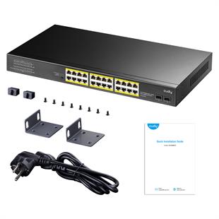 CUDY GS1028PS2 24 Port Gbit 24 Port PoE+ 300W 2xSFP Uplink Rackmount Yönetilemez Switch