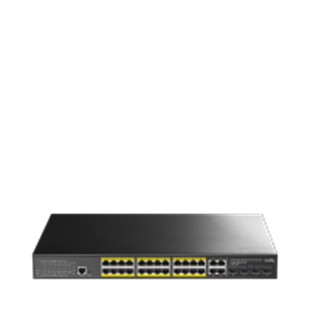 CUDY GS2028PS4-400W 28 Port Gbit 24 Port PoE+ 400W 4xCombo Uplink Rackmount Yönetilebilir (L2) Switch