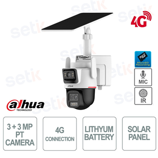 DAHUA 3+3MP PT Speed Dome WizColor 4G Solar IP Kamera IPC-PTS2649C-3E3Z-4GB20