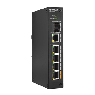DAHUA 4port PoE 60w 1-SFP 10/100 Yönetilemez Endüstriyel Switch PFS3106-4ET-60