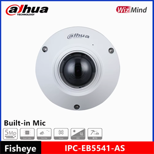 DAHUA 5MP Fisheye 1.4mm IP Kamera Sesli IP67,IK10 DH-IPC-EB5541-AS