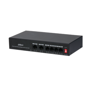 DAHUA DH-PFS3006-4ET-36 6 Port Mbit 4 Port PoE 36W 2xMbit Uplink Desktop Yönetilemez Switch