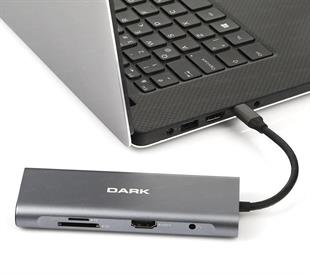 DARK DK-AC-U31X36 USB 3.1 Type-C - USB 3.0+ Ethernet/HDMI/TF SD Çoklayıcı