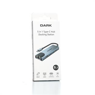 DARK DK-AC-U31X46 5i 1 Arada USB 3.1 Type-C to Ethernet / HDMI USB 3.0 - USB 2.0 / USB-C 65W Macbook Port Çoklayıcı HUB