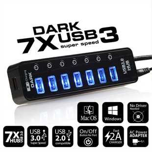 DARK DK-AC-USB371 7port USB 3.0 USB Çoklayıcı Hub Anahtarlı