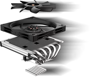 DEEPCOOL AN600 Düşük Profil (Low Profile) 6 Isı Borulu 120mm Slim PWM AM5-1851p Hava Soğutmalı İşlemci Fanı