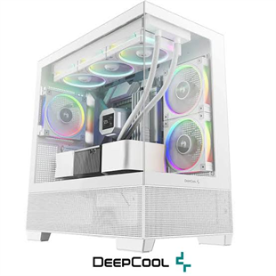 DEEPCOOL CG380-3F-WH Panoramik Cam Gaming Mid-Tower PC Kasası Beyaz
