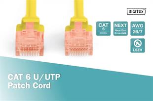 DIGITUS 2metre CAT6 Utp DK-1617-020/Y Sarı Patch Kablo (10lu Paket)