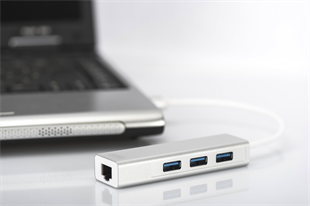 DIGITUS Gigabit USB 3.0 Ethernet Çoklayıcı Hub (DA-70250-1)