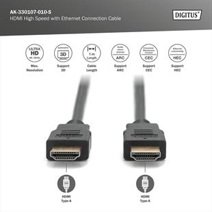 DIGITUS HDMI 4K Görüntü Kablosu 1m (AK-330107-010-S)