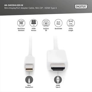 DIGITUS mDP-HDMI Görüntü Adaptörü (AK.340304.020.W)