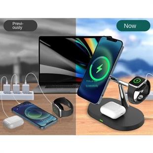 Daytona BWO4 Kablosuz 3lü şarj standı,15W