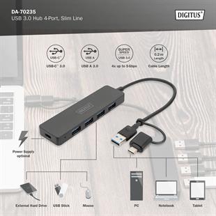 Digitus DA-70235  20cm USB3.0  4lü ince tip adapt