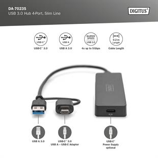 Digitus DA-70235  20cm USB3.0  4lü ince tip adapt