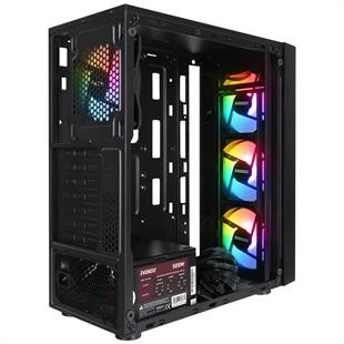 EVEREST FACED V3 MESH 500W 4x12CM RGB FAN ATX TEMPERED GLASS 2xUSB2.0/1xUSB3.0 SİYAH MID TOWER GAMİNG KASA