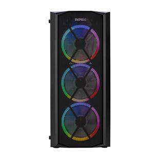 EVEREST FLAT MESH PSU YOK 4x12CM RGB FAN ATX TEMPERED GLASS 2xUSB2.0/1xUSB3.0 SİYAH MID TOWER GAMİNG KASA