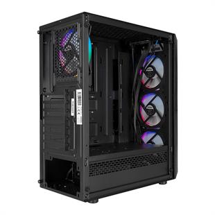 EVEREST FLAT MESH PSU YOK 4x12CM RGB FAN ATX TEMPERED GLASS 2xUSB2.0/1xUSB3.0 SİYAH MID TOWER GAMİNG KASA
