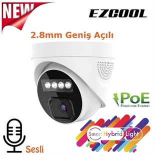 EZCOOL EZ-1045IPS 5MP 2.8MM HIBRIT POE SESLİ IP DOME KAMERA