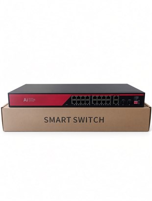 EZCOOL EZ-16PSX-SFP 16 PORT 16FE+2GE+2SFP 240W GİGABİT POE SWİTCH