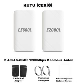 EZCOOL EZ-W580AN DIŞ ORTAM (5.8GHz 1200Mbps 1KM) ACCESS POİNT