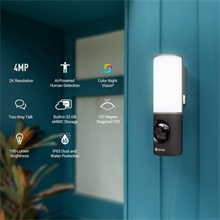 EZVIZ 4MP Box 2mm Wall-Light Wıfı Kablosuz IP Kamera CS-LC3