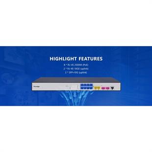 FOREDGE 8port POE PS3008XGPSH 8-2.5 GBE/2-10 GBE 2-10GBE SFP 250W LAYER3 YÖNETİLEBİLİR SWITCH