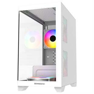 GAMEBOOSTER 600W GB-M6001W 4-Rainbow Fanlı Gaming Mid-Tower PC Kasası Beyaz