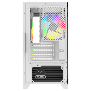 GAMEBOOSTER 600W GB-M6001W 4-Rainbow Fanlı Gaming Mid-Tower PC Kasası Beyaz