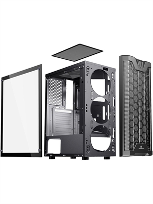 GAMEBOOSTER GB-G3601B 4-RGB Fanlı Gaming Mid-Tower PC Kasası