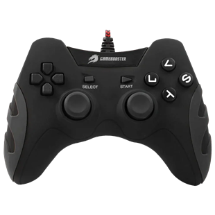 GAMEBOOSTER GB-J54B USB Kablolu Oyun Kolu, Çift Titreşim Motorlu, Ergonomik Siyah Tasarım, PC ve PS3 Uyumlu Gamepad