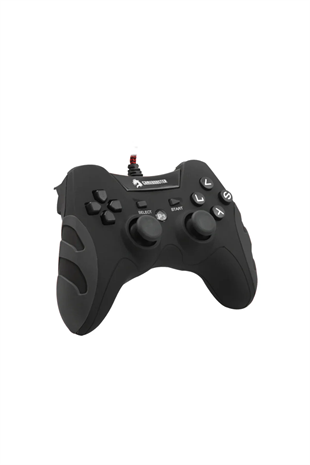 GAMEBOOSTER GB-J54B USB Kablolu Oyun Kolu, Çift Titreşim Motorlu, Ergonomik Siyah Tasarım, PC ve PS3 Uyumlu Gamepad