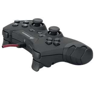 GAMEBOOSTER GB-J54B USB Kablolu Oyun Kolu, Çift Titreşim Motorlu, Ergonomik Siyah Tasarım, PC ve PS3 Uyumlu Gamepad