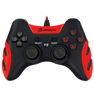 GAMEBOOSTER GB-J54R USB Kablolu Oyun Kolu, Çift Titreşim Motorlu, Ergonomik Kırmızı Tasarım, PC ve PS3 Uyumlu Gamepad