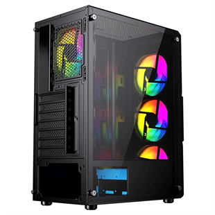 GAMEBOOSTER GB-PW908B 4-FIXED RGB Fanlı Gaming Mid-Tower PC Kasası